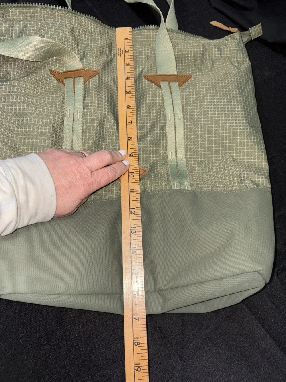 Merrell Women's Sage Green Canvas Tote with Leather Accents